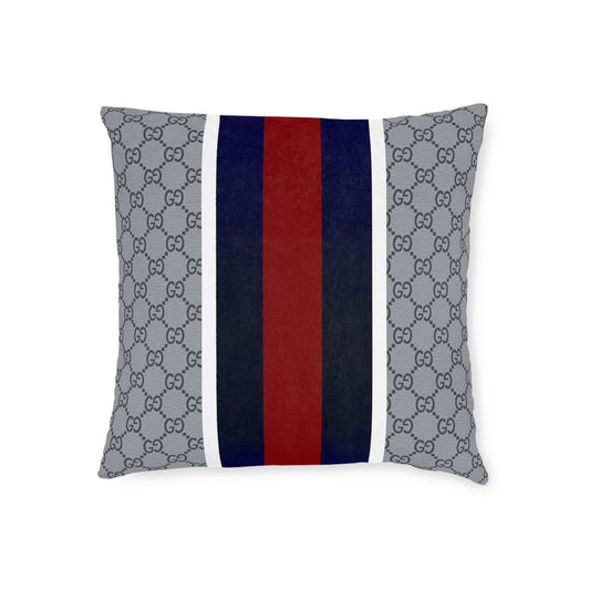 Monogram inspired w/ blue red white stripe